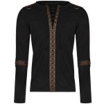 Black and Brown Long Sleeves 'Nautilus' Top