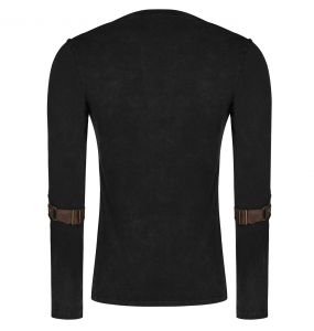 Black and Brown Long Sleeves 'Nautilus' Top