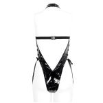 Body Sexy 'Kaethe' en Simili Cuir Verni Noir