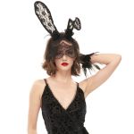 Black Sexy 'Bunny Ears' Headband with Veil