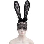 Black Sexy 'Bunny Ears' Headband with Veil