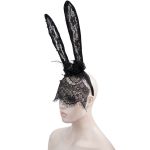 Black Sexy 'Bunny Ears' Headband with Veil