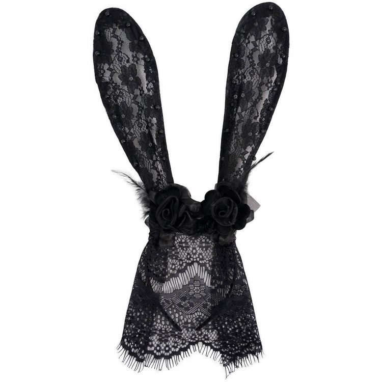 Black Sexy 'Bunny Ears' Headband with Veil