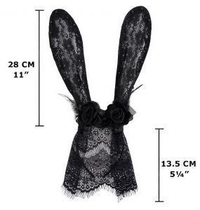 Black Sexy 'Bunny Ears' Headband with Veil