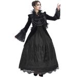 Longue Robe 'Liuva' en Dentelle et Velours Noirs