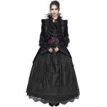 Longue Robe 'Liuva' en Dentelle et Velours Noirs