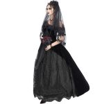 Black Velvet & Lace 'Liuva' Long Wedding Dress