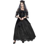 Black Velvet & Lace 'Liuva' Long Wedding Dress