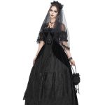 Black Velvet & Lace 'Liuva' Long Wedding Dress