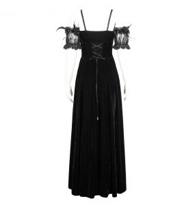 Black Velvet & Lace 'Liuva' Long Wedding Dress