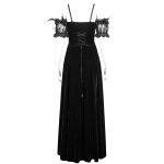 Black Velvet & Lace 'Liuva' Long Wedding Dress