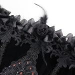 Longue Robe 'Liuva' en Dentelle et Velours Noirs