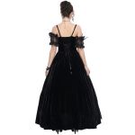 Black Velvet Burgundy 'Liuva' Long Wedding Dress