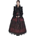 Black Velvet Burgundy 'Liuva' Long Wedding Dress