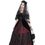 Black Velvet Burgundy 'Liuva' Long Wedding Dress