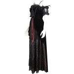 Black Velvet Burgundy 'Liuva' Long Wedding Dress