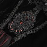 Black Velvet Burgundy 'Liuva' Long Wedding Dress