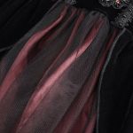 Longue Robe 'Liuva' Noire et Bordeaux en Dentelle et Velours