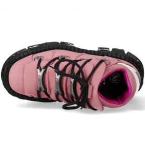 Chaussures Plateformes New Rock Tank en Nubuck Rose