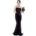 Black Velvet and Burgundy 'Naïade' Long Dress