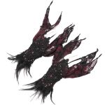 Black and Burgundy 'Dark Evil' Gloves