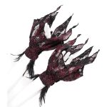 Black and Burgundy 'Dark Evil' Gloves