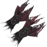 Black and Burgundy 'Dark Evil' Gloves