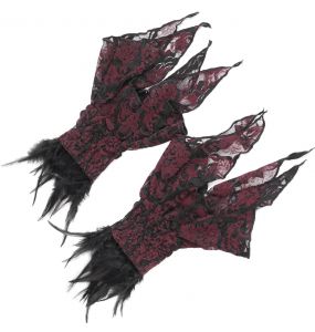 Black and Burgundy 'Dark Evil' Gloves