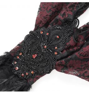 Black and Burgundy 'Dark Evil' Gloves