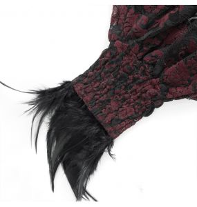 Black and Burgundy 'Dark Evil' Gloves