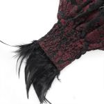 Black and Burgundy 'Dark Evil' Gloves