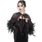 Short Cape 'Helchen' in Black Feathers and Sequins