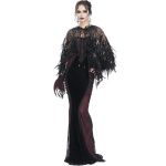 Cape Courte 'Helchen' en Plumes et Paillettes Noires