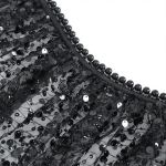 Cape Courte 'Helchen' en Plumes et Paillettes Noires