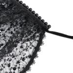 Cape Courte 'Helchen' en Plumes et Paillettes Noires