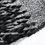 Longue Cape 'Helchen' en Plumes et Paillettes Noires