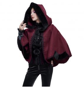 Red and Black 'Cassandra' Cape