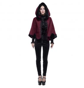 Red and Black 'Cassandra' Cape