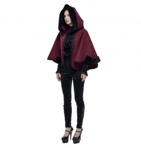 Red and Black 'Cassandra' Cape