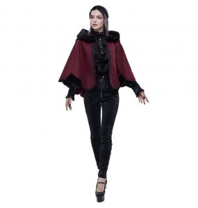 Red and Black 'Cassandra' Cape