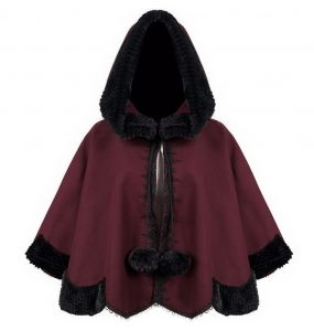 Red and Black 'Cassandra' Cape