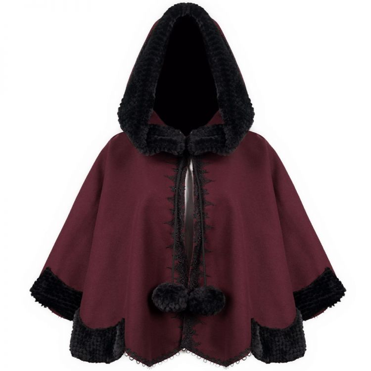 Red and Black 'Cassandra' Cape