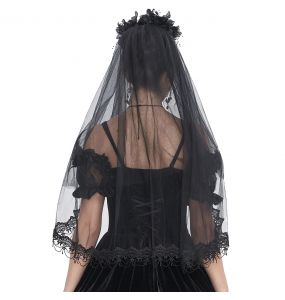 Black 'Liuva' Gothic Wedding Veil