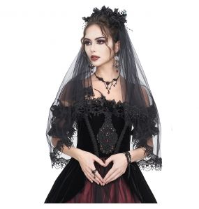 Black 'Liuva' Gothic Wedding Veil