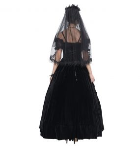 Black 'Liuva' Gothic Wedding Veil