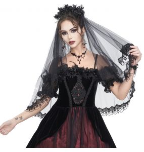 Black 'Liuva' Gothic Wedding Veil