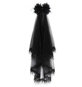 Black 'Liuva' Gothic Wedding Veil