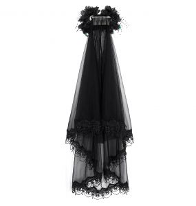 Black 'Liuva' Gothic Wedding Veil