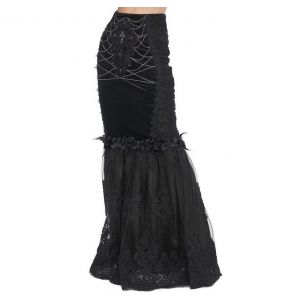 Black 'Modaharius' High Wasted Long Skirt