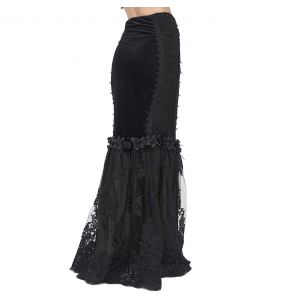 Longue Jupe Taille Haute 'Modaharius' Noire